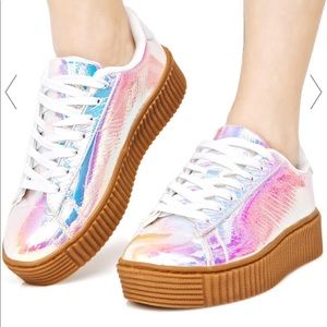 Dolls Kill Holographic Iridescent Creepers